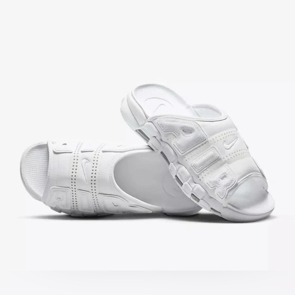 Men's Size 8 Nike Air More Uptempo Slides White FD9884 101 comfort max - Picture 5 of 7